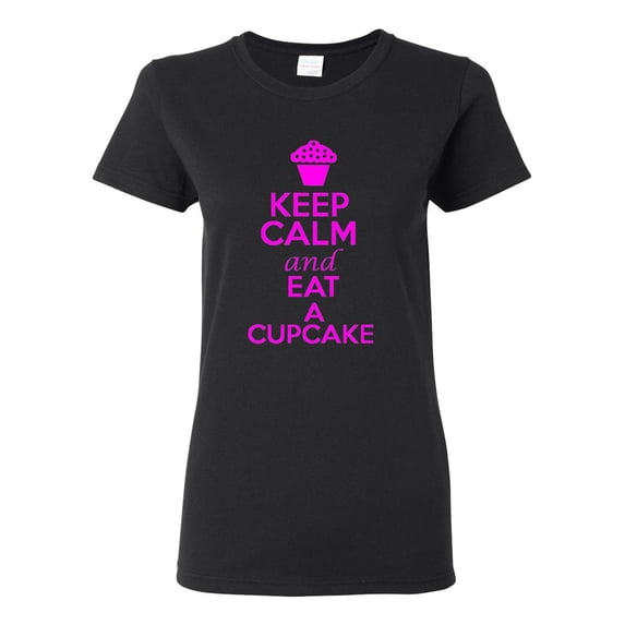 Ladies Keep Calm and Eat A Cupcake T-Shirt Tee