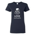 thumbnail image 1 of Ladies Keep Calm and Love Elephants T-Shirt Tee, 1 of 2