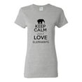 thumbnail image 1 of Ladies Keep Calm and Love Elephants T-Shirt Tee, 1 of 2
