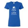 thumbnail image 1 of Ladies Keep Calm and Love Elephants T-Shirt Tee, 1 of 2