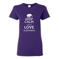 thumbnail image 1 of Ladies Keep Calm and Love Elephants T-Shirt Tee, 1 of 2