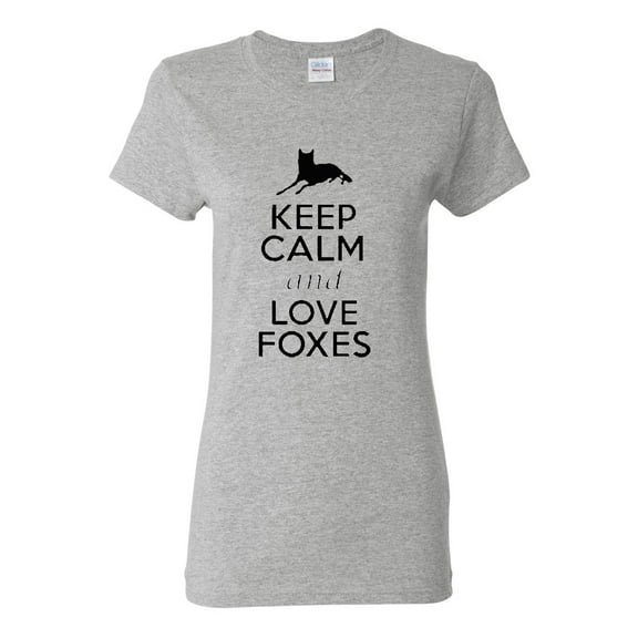 Ladies Keep Calm and Love Foxes T-Shirt Tee