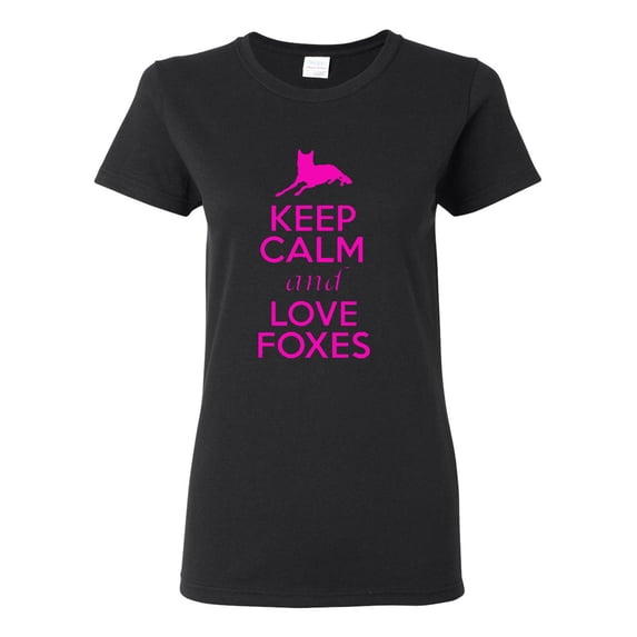 Ladies Keep Calm and Love Foxes T-Shirt Tee