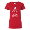 thumbnail image 1 of Ladies Keep Calm and Play Piano T-Shirt Tee, 1 of 2