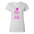thumbnail image 1 of Ladies Keep Calm and Play Piano T-Shirt Tee, 1 of 2