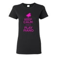 thumbnail image 1 of Ladies Keep Calm and Play Piano T-Shirt Tee, 1 of 2