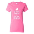 thumbnail image 1 of Ladies Keep Calm and Play Piano T-Shirt Tee, 1 of 2