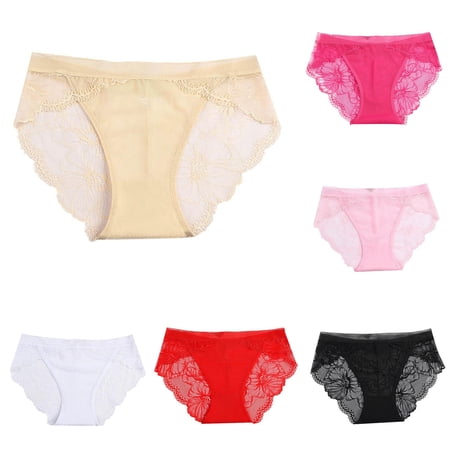 Ladies' Lace Breathable Pure Crotch Lifting Triangle Underwear Seamless Bikini L