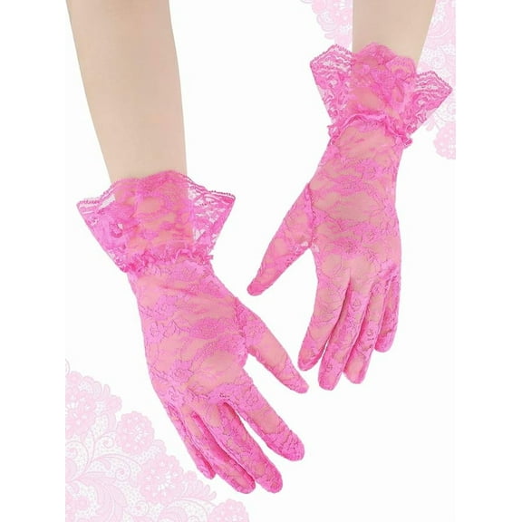 Ladies Lace Gloves, Women Tea Party Gloves, Elegant Short Gloves, Courtesy Gloves for Wedding Dinner Opera Parties