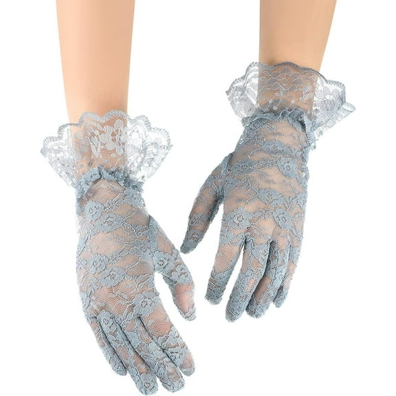 Ladies Lace Gloves, Women Tea Party Gloves, Elegant Short Gloves, Courtesy Gloves for Wedding Dinner Opera Parties