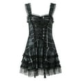 thumbnail image 1 of Ladies Lace Patchwork Plaid Dress Lace Sleeveless Skirt Fashion, 1 of 1