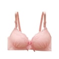 thumbnail image 1 of Ladies Lace Sexy No Steel Ring Bra Girl Gathered Adjustment Chest Underwear, 1 of 6