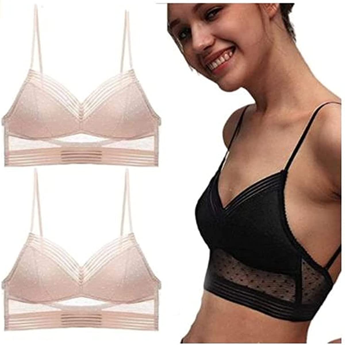 Ladies Lace-U-Back Lifting Bra, Starry Bra - Low Back Wireless Lifting Lace Bra - Walmart.com