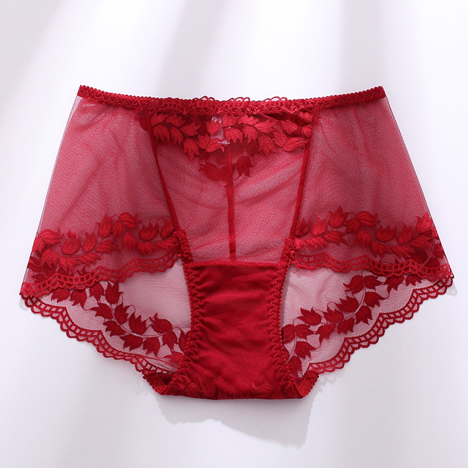 Mgmyaa Breathable Lace Trimmed High Waisted Triangular Underwear For - View #4