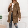 thumbnail image 1 of Ladies Lamb Wool Mid Length Cardigan Hooded Trench Coat European And Casual Coat Womens Jacket Womens Cardigan Jacket Jackets Or Women Sides Jacket Oversized Jacket Hiking Jacket Women plus Size Long, 1 of 6