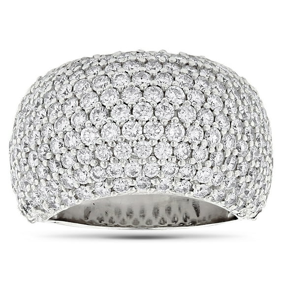 Ladies Large 14K Unique Pave Natural Diamond Ring Anniversary Band (White Gold Size 10)
