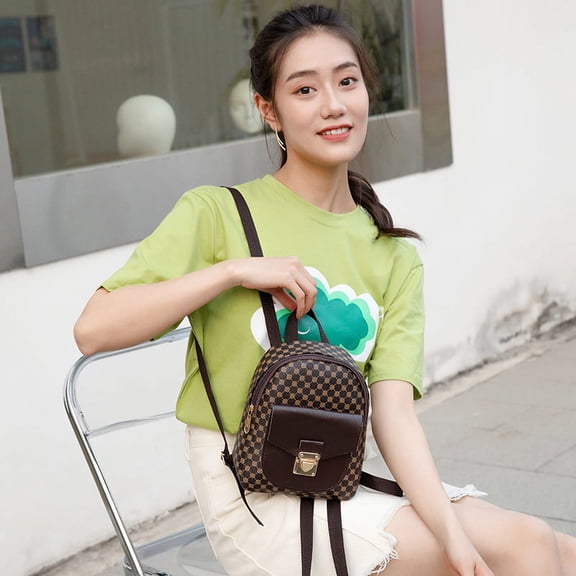 Ladies Large Capacity All-match Ins Student Backpack,Coffee