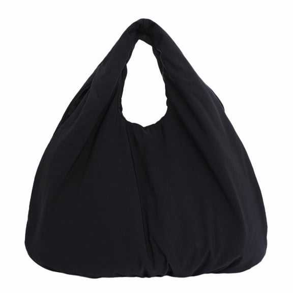 Ladies' Large-capacity Pleated Bag, Single-shoulder Bag Made of Nylon, Pumpkin Bag, Ultra-light Commuting Tote Bag, Minimalist Student Tote Bag