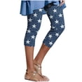 thumbnail image 1 of Ladies Leggings Plus Size,Women's Faux Denim Capri Leggings High Waisted Yoga Pants Pull On Stretch Print Capris Casual Comfy Tights Skinny Jeggings, 1 of 7