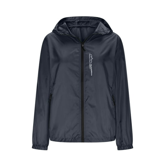 Ladies Light Weight Hiking Jacket with Pockets, Sun Protection Long Sleeve Zipper Thin Coats for Outdoor Sports Dark Gray M