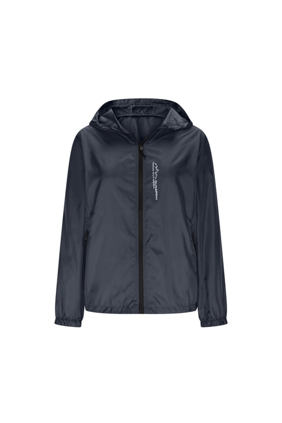 Ladies Lightweight Hiking Jacket with Pockets, Sun Protection Long Sleeve Zipper Thin Coats for Outdoor Sports Warm down Jacket Dark Gray XXL