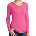 thumbnail image 1 of Ladies Lightweight Hoodie V-neck Tee - Fuchsia, 3XL, 1 of 3