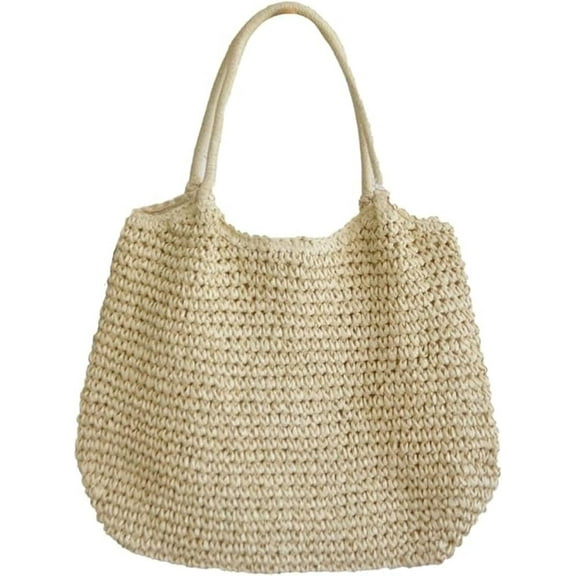 Ladies Lightweight Straw Bag, Straw Beach Bag Tote, Large Woven Tote Straw Bag, Summer Beach Rattan Hobo Bag Tote 2024