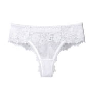 Ladies Lingerie Lovely Lace Low-Waist Panties Thong Underwear Casual Lightweight Nightwear Fashion Soft Breathable Chemise Romantic Intimates