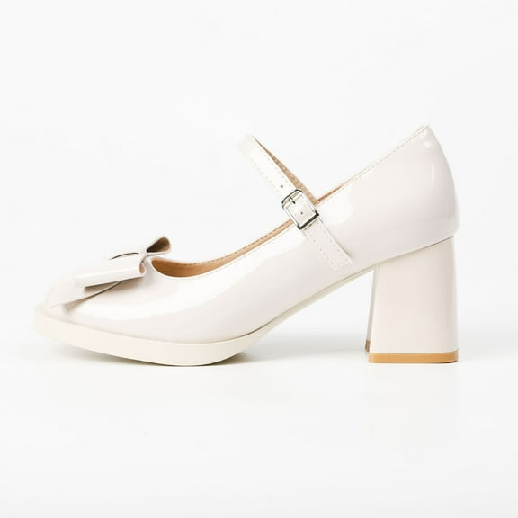 Ladies' Lolita Mary Janes, High Heel, Buckle Strap, Square Toe Dress Shoes