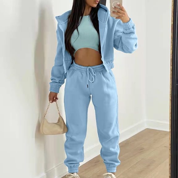 Ladies Long Sleeved Hooded Plus Velvet Sports And Leisure Suit Hoodie Sweater Trousers 3 Piece Set Rompers with Train for Women Woman Jumpsuit & Romper Elegant Lace Panel Jumpsuit Lace Pant Suits for