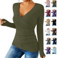 thumbnail image 1 of Ladies Loose Casual Solid Color Pullover With Buttons Long Sleeves And Grooved Knitted Sweater, 1 of 10