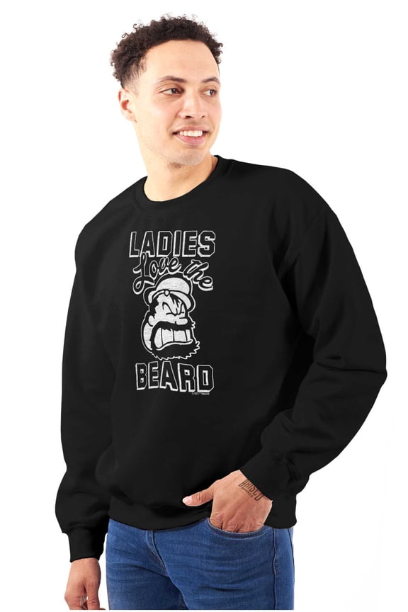 Ladies Love Beards Funny Popeye Bluto Men's Crewneck Sweatshirt Brisco Brands S