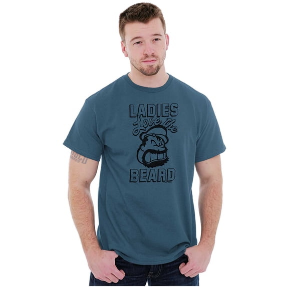 Ladies Love Beards Funny Popeye Bluto Men's Graphic T Shirt Tees Brisco Brands M
