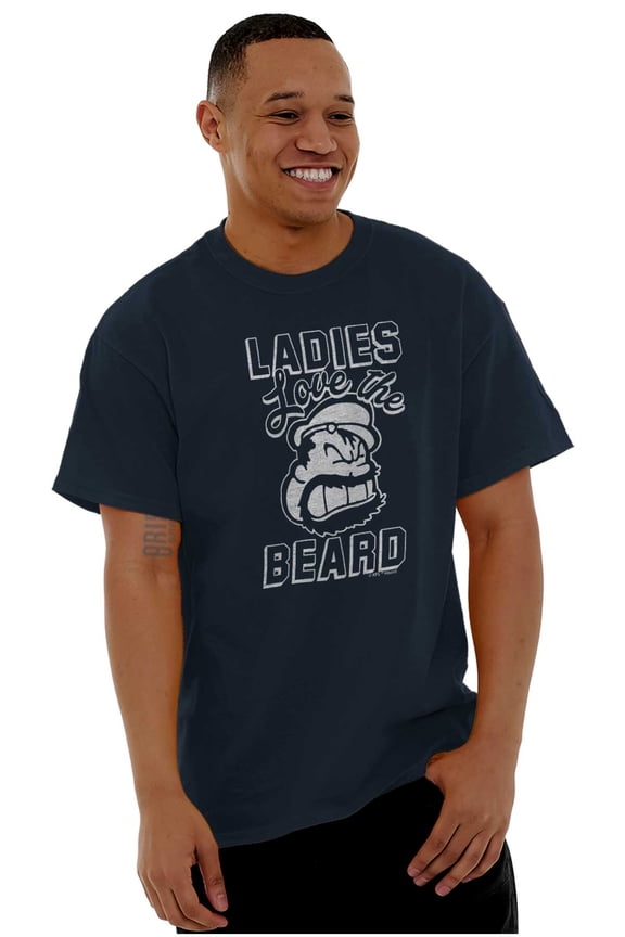 Ladies Love Beards Funny Popeye Bluto Men's Graphic T Shirt Tees Brisco Brands S