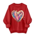 thumbnail image 1 of Ladies' Love-Themed Crew Neck Pullover Womens Cozy Long Sleeve Valentine's Day Sweatshirt Casual Shirt,L,A, 1 of 5