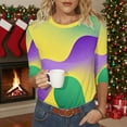 thumbnail image 1 of Ladies Mardi Gras Tops Funny Graphic Crew Neck Tee Shirts Lightweight 3/4 Sleeve New-Orleans Party Pullover Soft Fat Tuesday Outfits 2026, 1 of 7