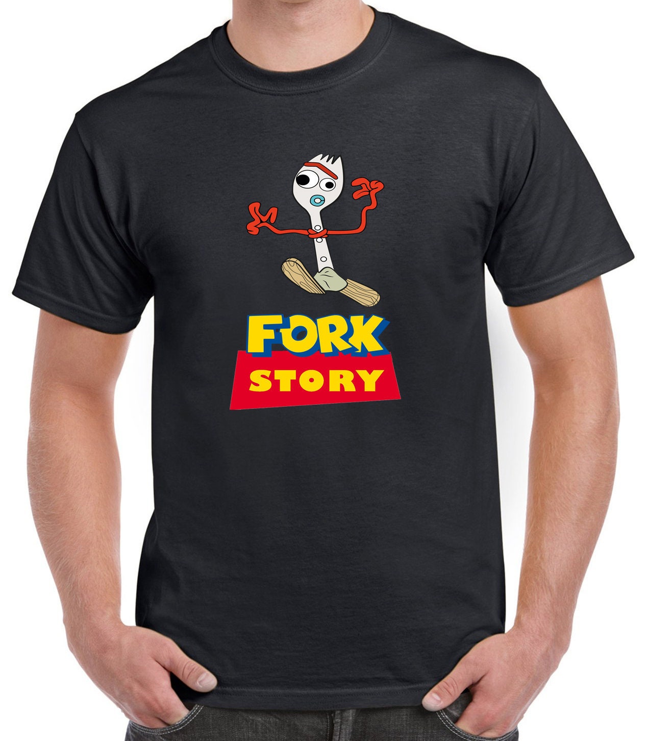 Ladies Mens Disney Pixar Toy Story 4 Inspired Fork Story TShirt Woody