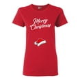thumbnail image 1 of Ladies Merry Christmas Baby Hat Pregnancy Expectant Mom Funny DT T-Shirt Tee, 1 of 2