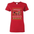 thumbnail image 1 of Ladies Merry Horsemas Horse Animals Ride Ugly Christmas Funny DT T-Shirt Tee, 1 of 2