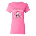 thumbnail image 1 of Ladies Merry Panda Christmas Cute Bear Funny DT T-Shirt Tee, 1 of 2