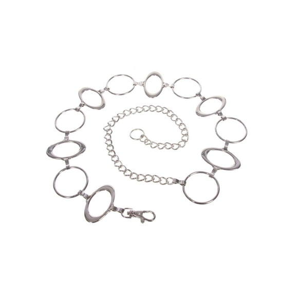 Ladies Metal Oval Circle Chain Belt