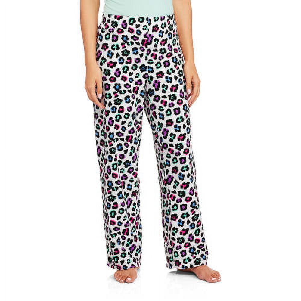 Print Pant Micro Pajama Leopard Fleece Ladies