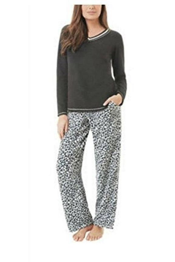 Ladies' Micro Spandex Pajama Set (X-Large, Black)