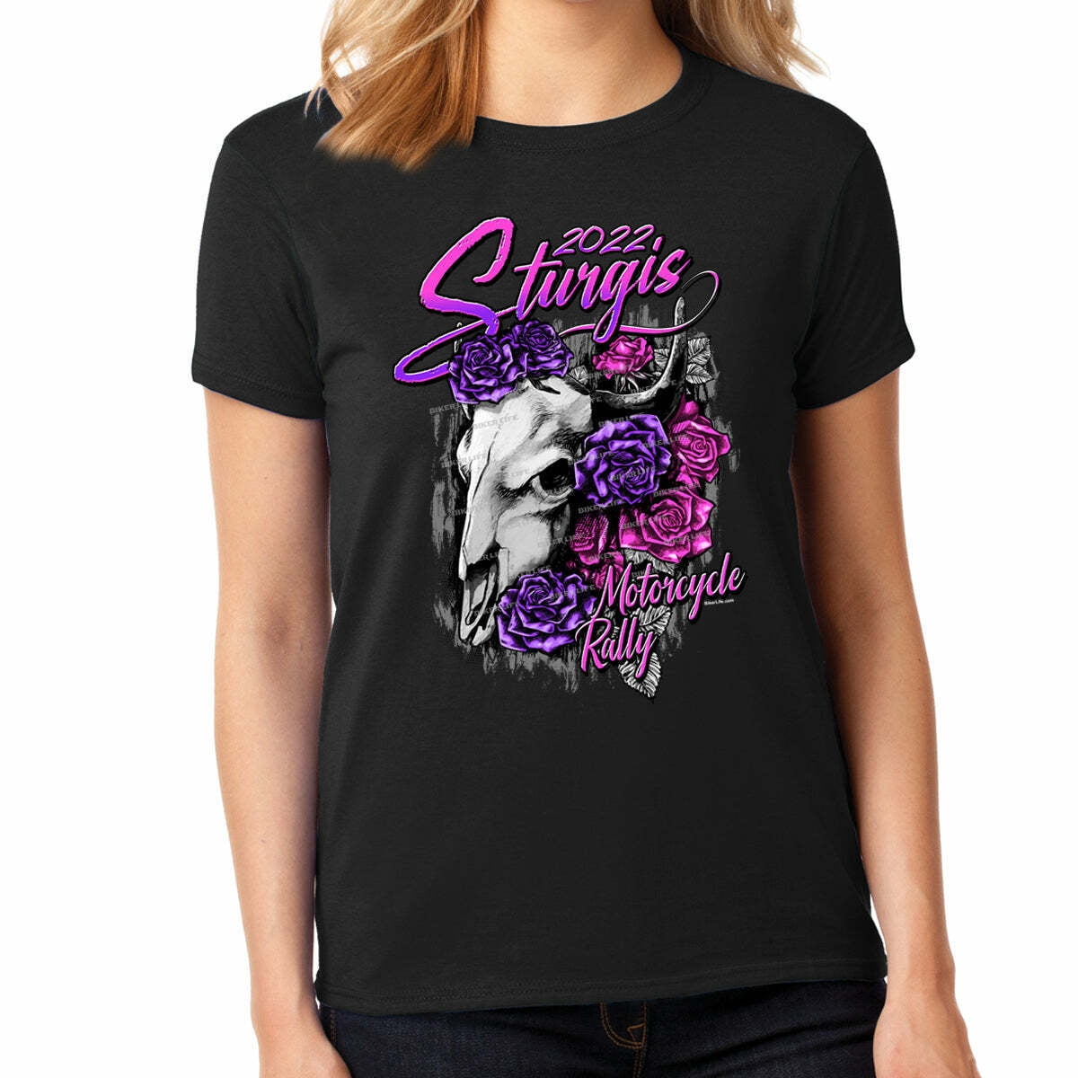 Ladies Sturgis Motorcycle Rally 82nd Anniversary T-Shirt - Eagle Wings Design 2022 Edition