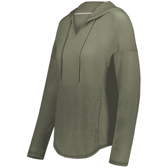Holloway  Ladies Monterey Hoodie, Olive Heather - 2XL
