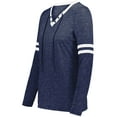 thumbnail image 1 of Holloway 223246.57N.XL Ladies Monterey Long Sleeve T-Shirt, Navy Heather & White - Extra Large, 1 of 6