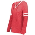 thumbnail image 1 of Holloway 223246.59N.2XL Ladies Monterey Long Sleeve T-Shirt, Scarlet Heather & White - 2XL, 1 of 1