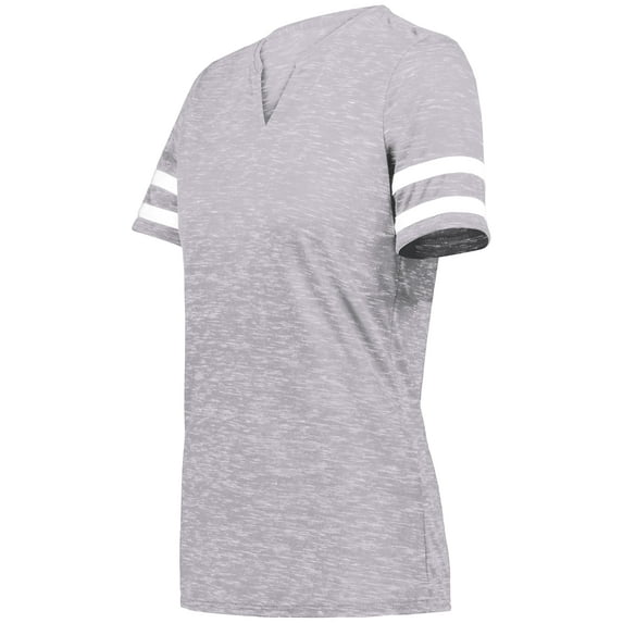 Holloway 223245.152.S Ladies Monterey T-Shirt, Athletic Heather & White - Small
