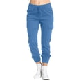 thumbnail image 1 of Ladies Multi Pocket Cargo Casual Pants Elastic Waist Corset Rope Pants, 1 of 2