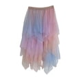 thumbnail image 1 of Ladies' Multicolor Layered Tulle Skirt A Line Flared Mesh Pleated Elastic Waist Casual Party Skirt Pink, 1 of 2